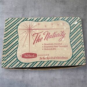 Vtg 1950’s Hartland Plastic Nativity Set with Box 21 Pieces